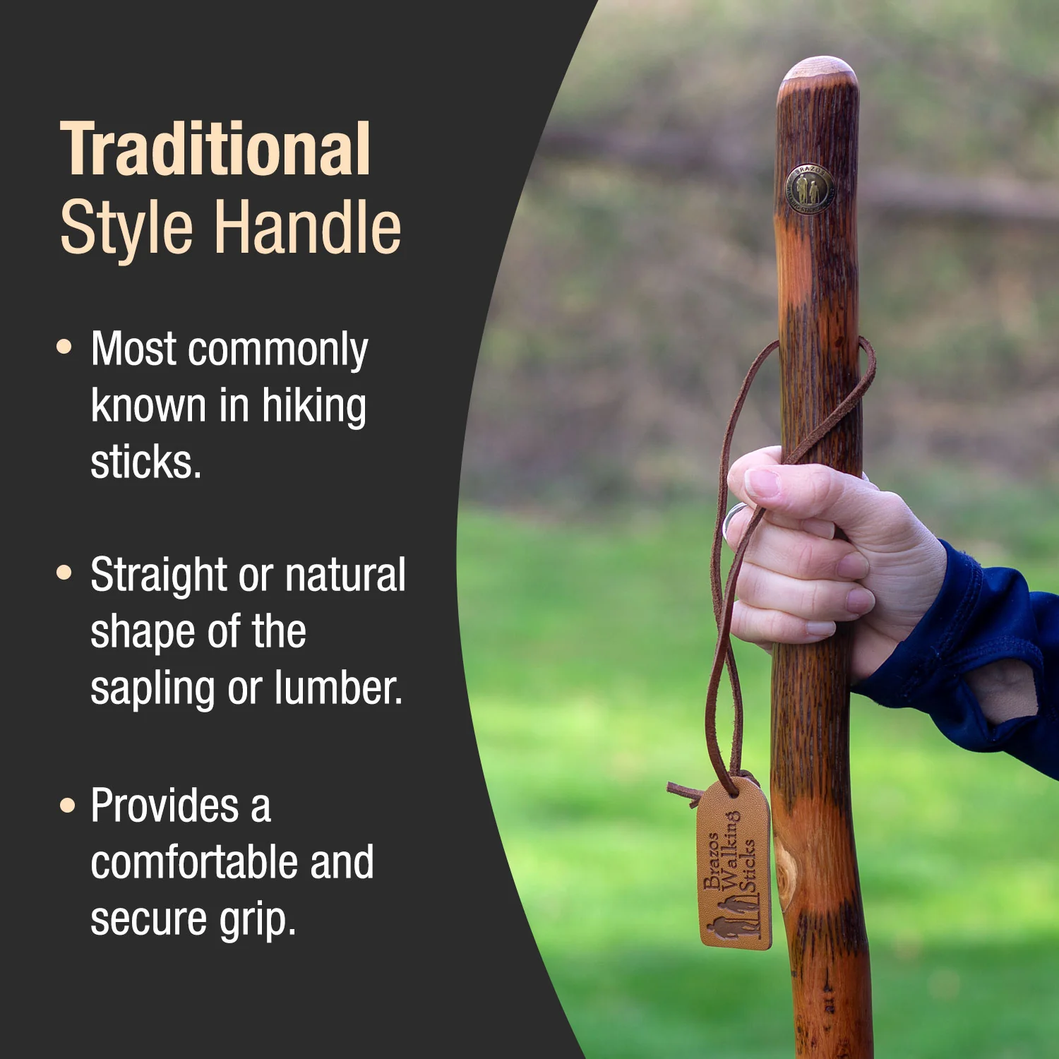 Hickory Rustic Walking Stick - Image 3