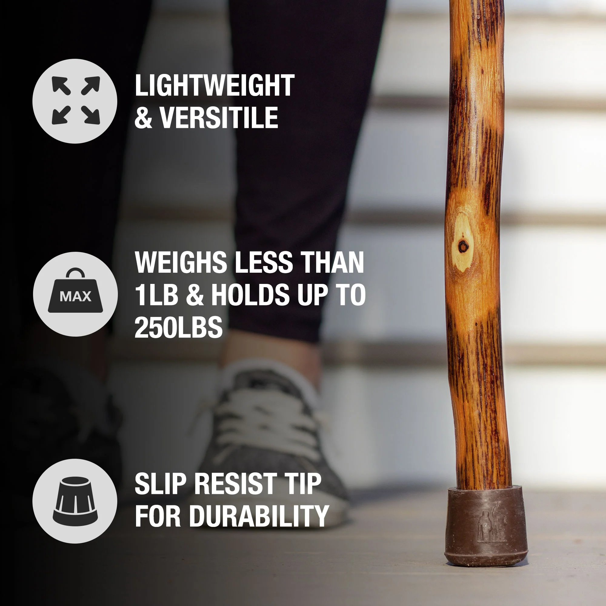 Hickory Rustic Walking Stick - Image 6
