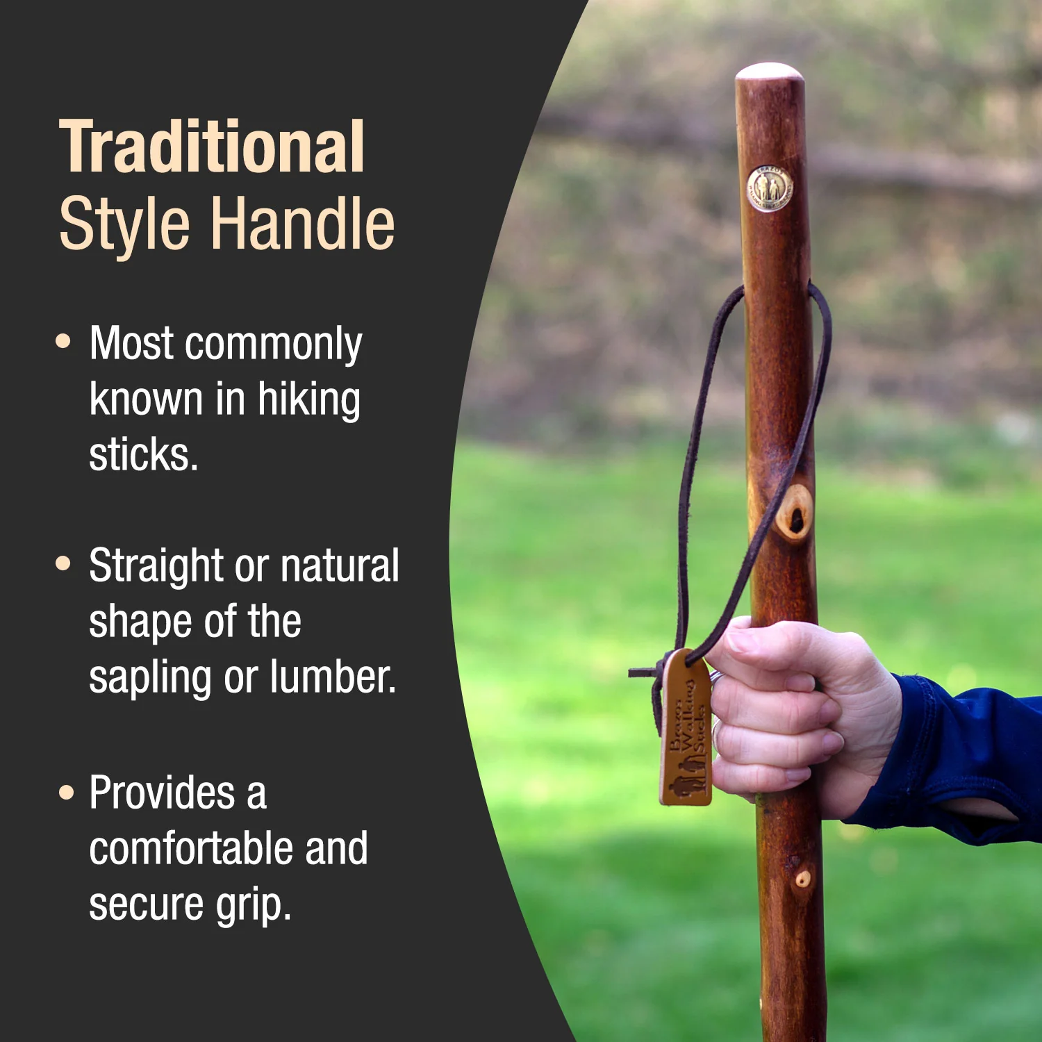 Maple Rustic Walking Stick 55" - Image 3