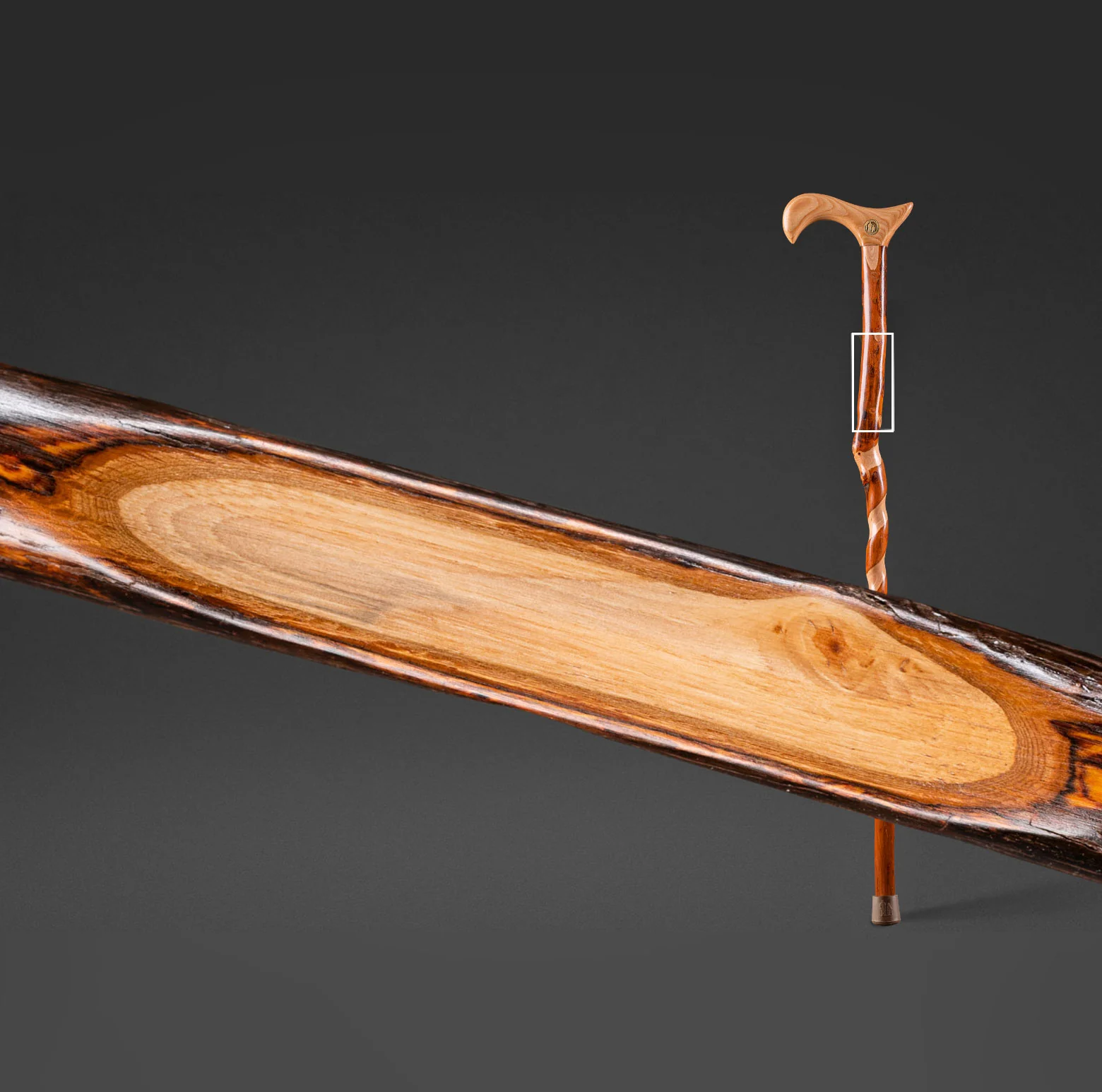 Twisted Hickory Derby Rustic Walking Cane - Image 7
