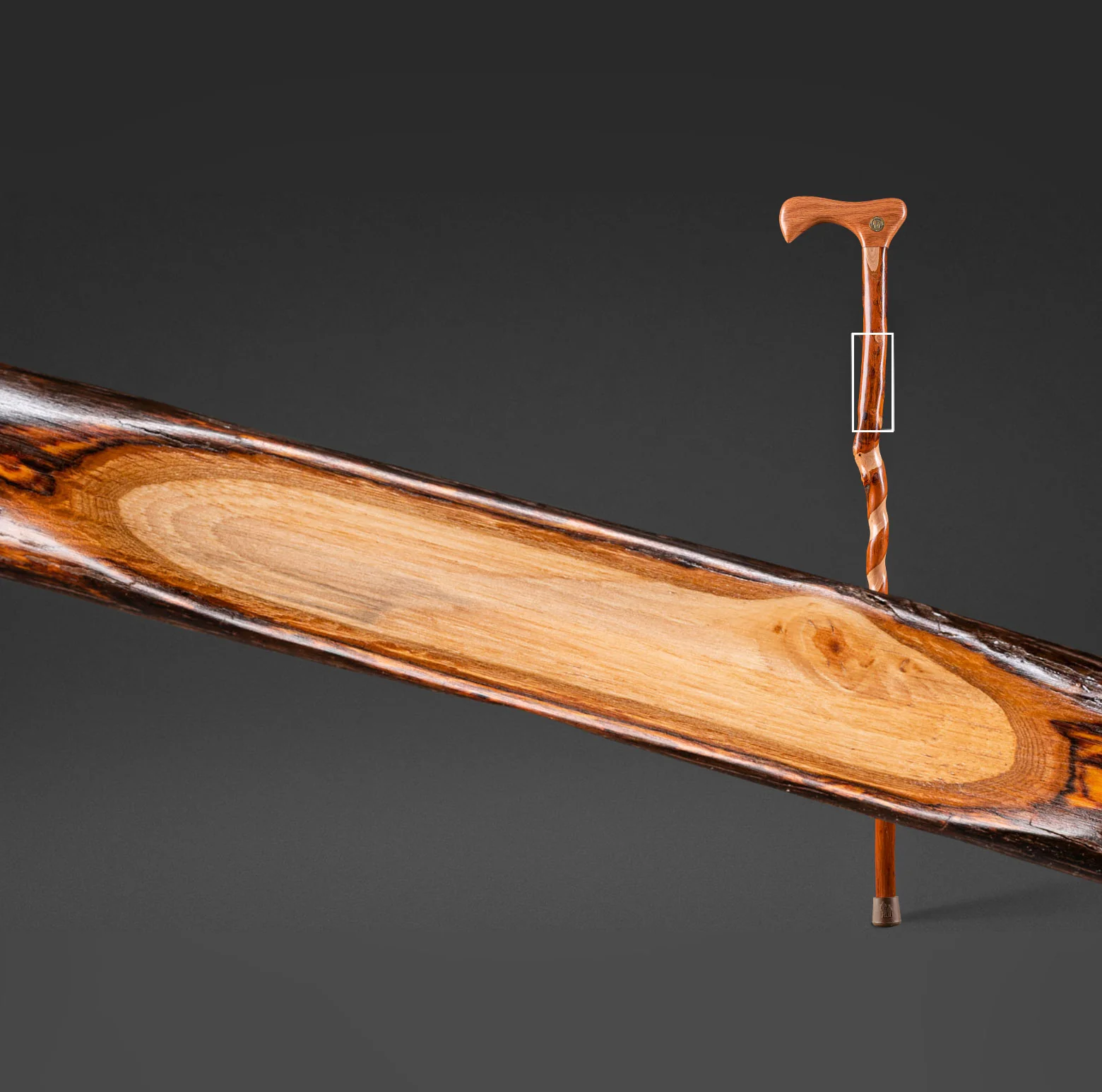 Twisted Hickory Traditional Rustic Walking Cane 37" - Image 7