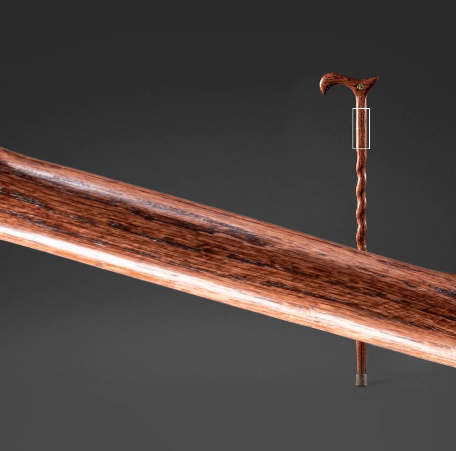 Twisted Oak Derby Handcrafted Walking Cane - Image 10