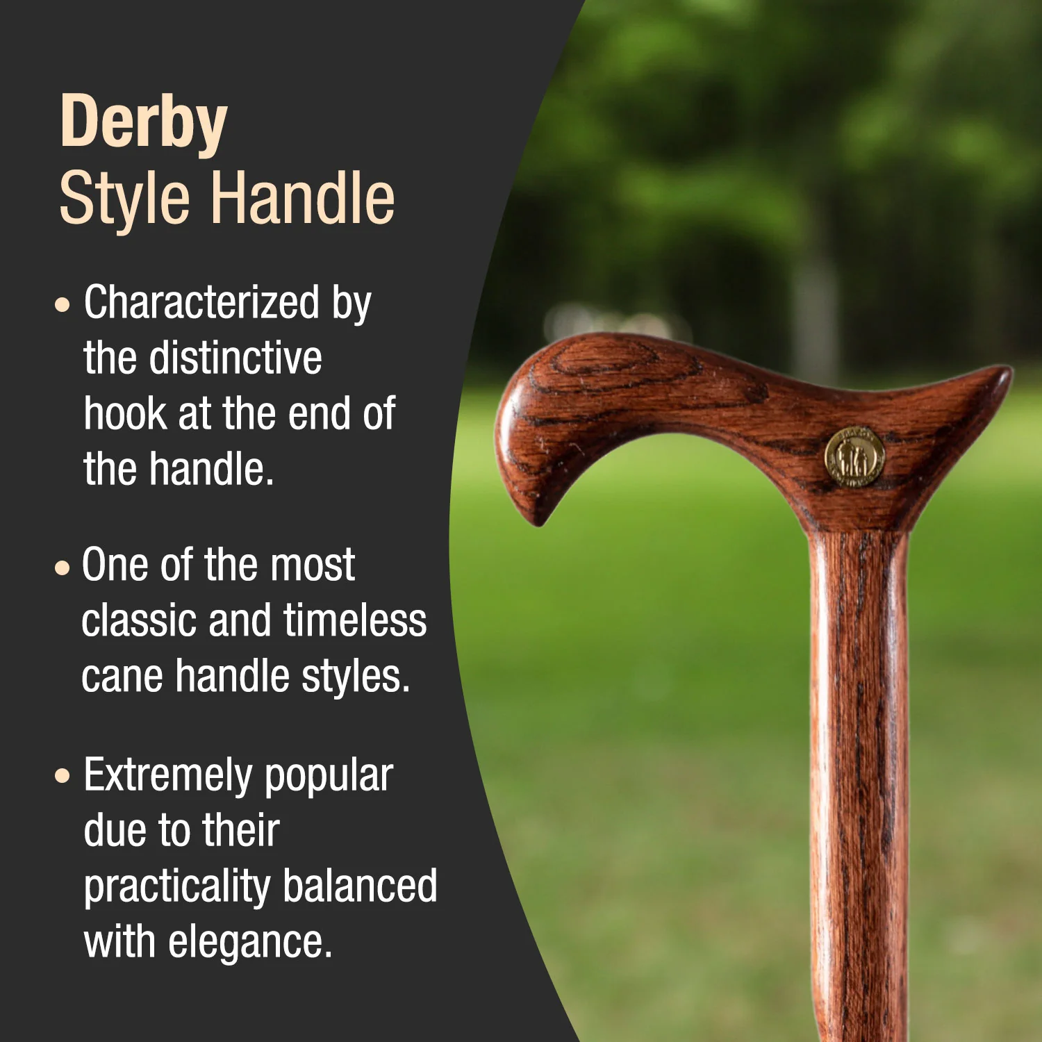 Twisted Oak Derby Handcrafted Walking Cane - Image 5