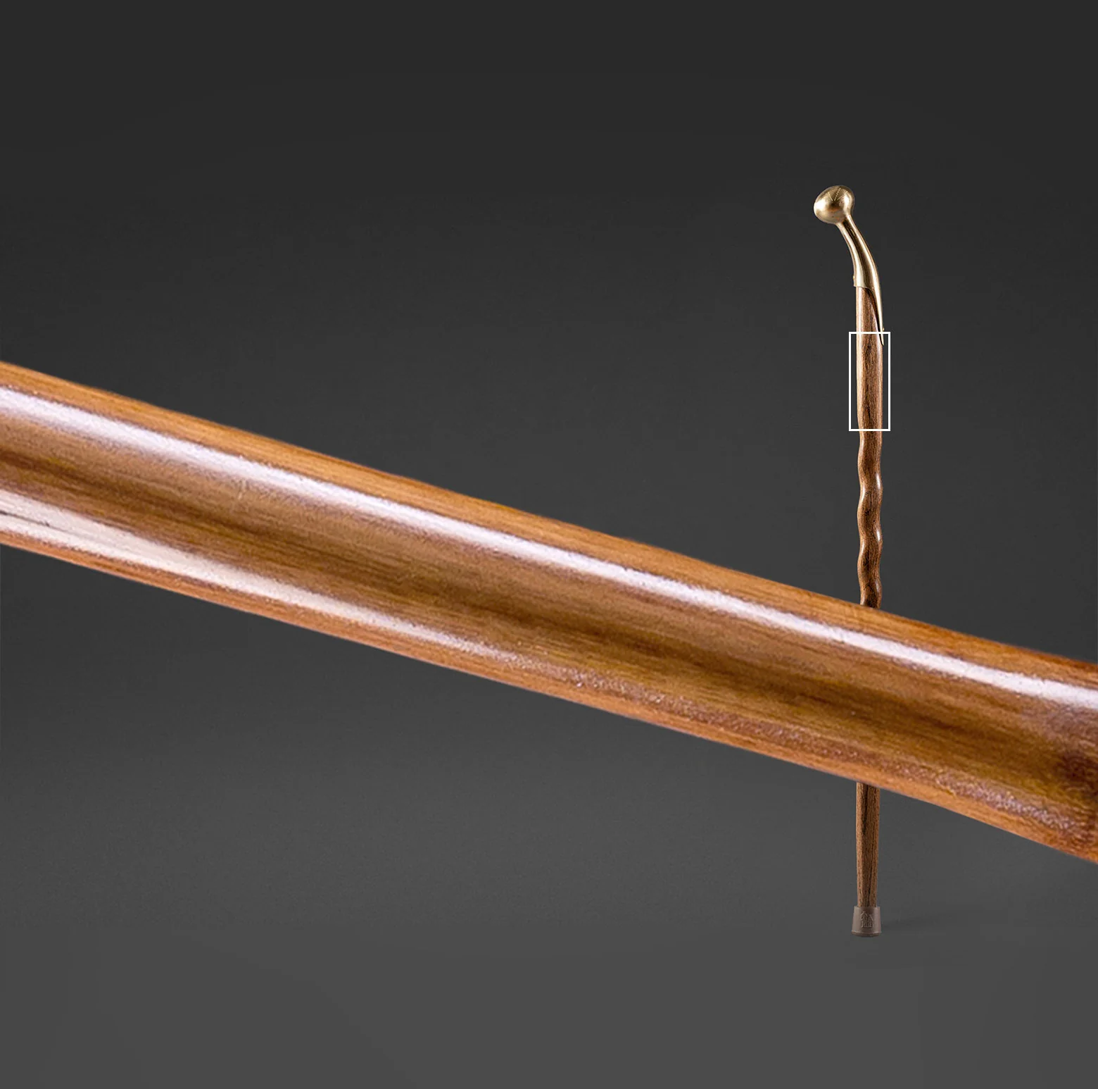 Twisted Brown Oak Hame Top Handcrafted Walking Cane 37" - Image 7